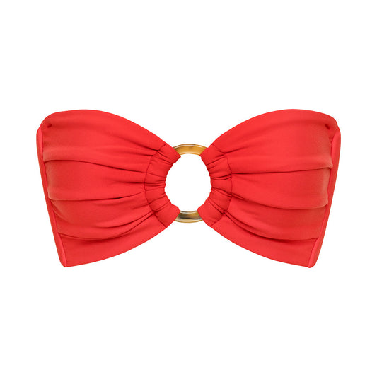 Cherry Tori Ties Bandeau Bikini Top