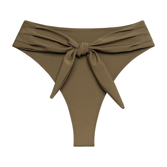 Khaki Paula Tie-Up Bikini Bottom