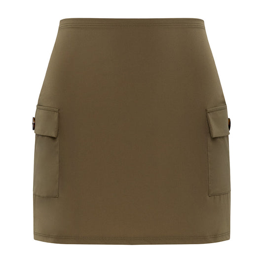 Khaki Cargo Skirt
