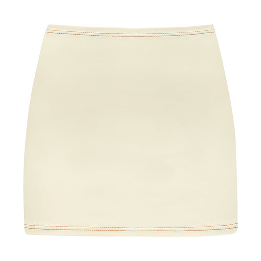 Oat Terracotta Binded Micro Skirt