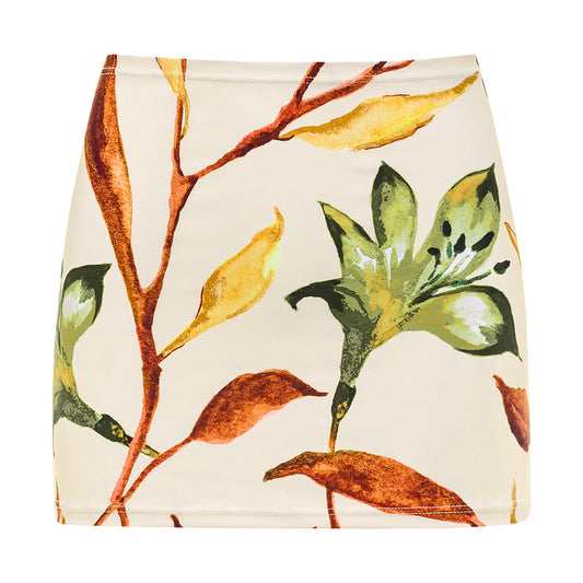 Rooted Floral Micro Skirt