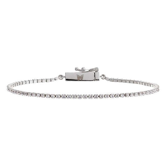 Classic Thin Tennis Bracelet (Silver)
