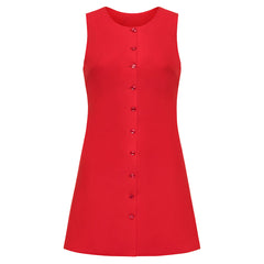 Cherry Button Down Tank Dress