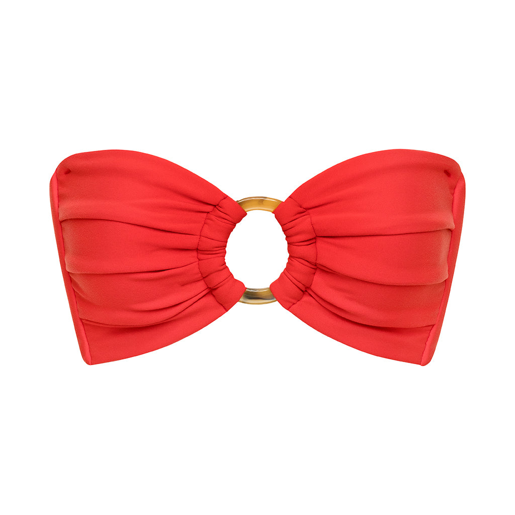 Cherry Tori Ties Bandeau Bikini Top