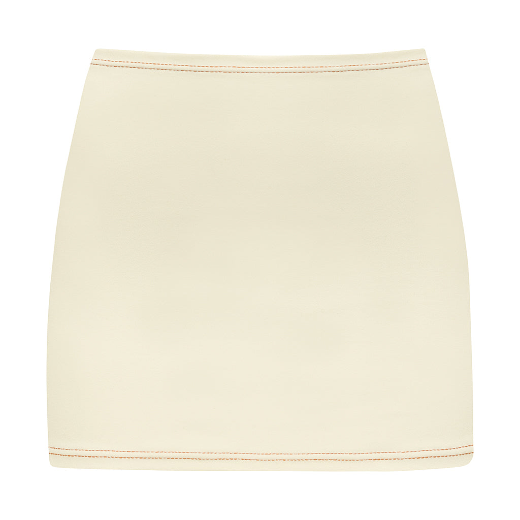 Oat Terracotta Binded Micro Skirt