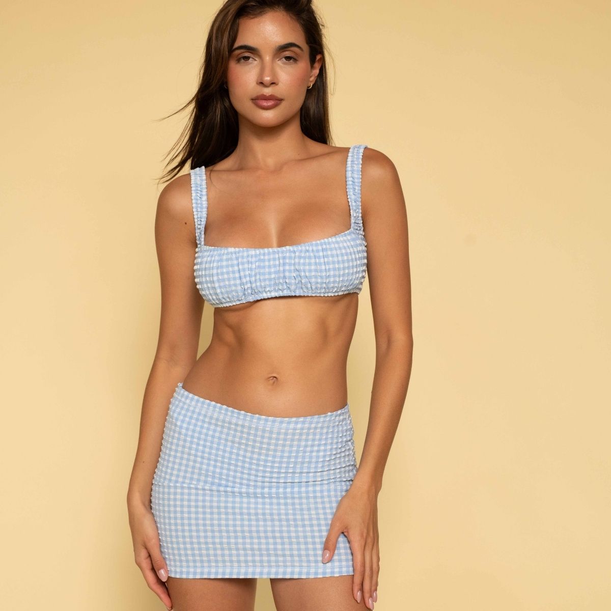 Peri Micro Gingham Zoe Sport Top