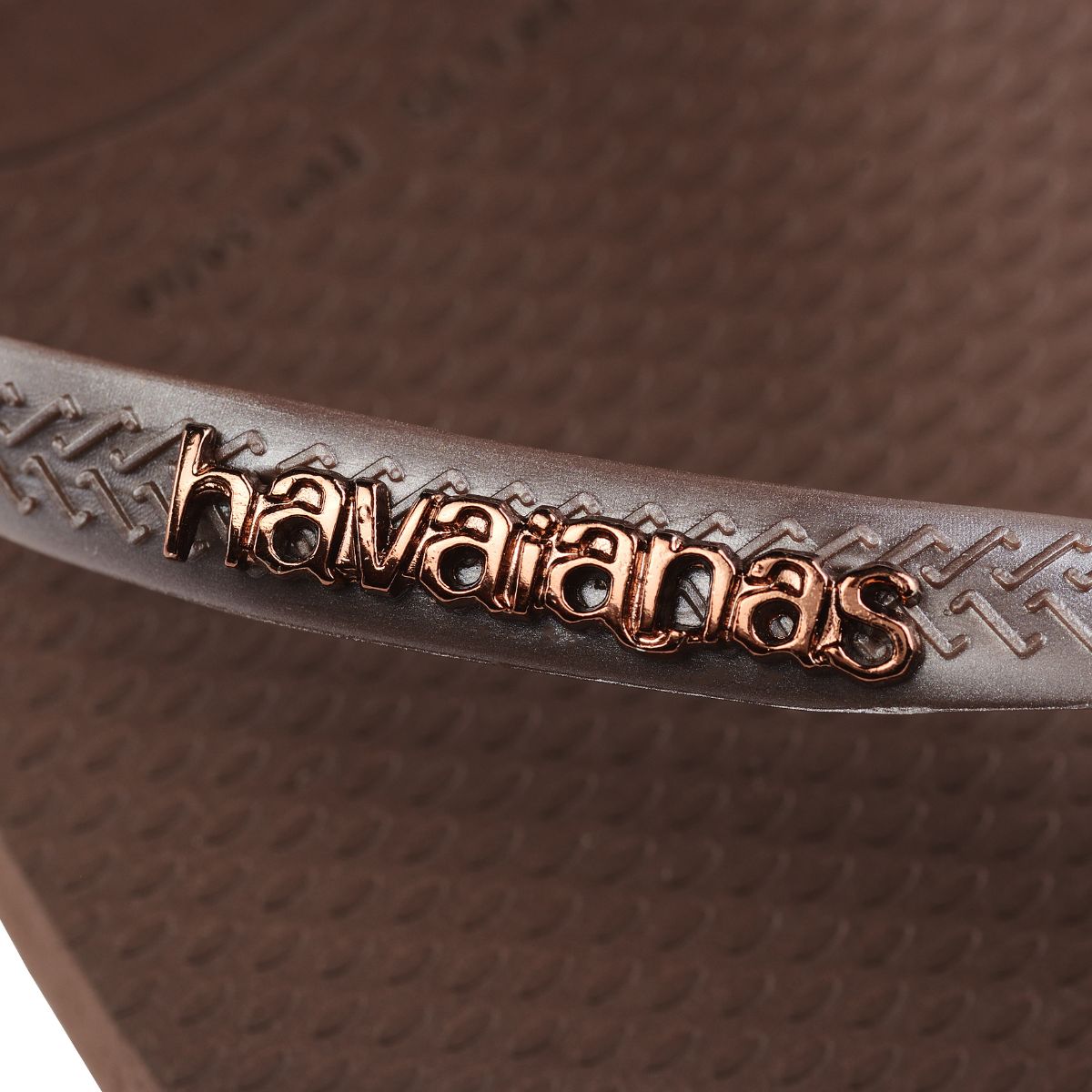 Slim Logo Metallic Sandal (Dark Brown)