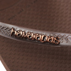 Slim Logo Metallic Sandal (Dark Brown)