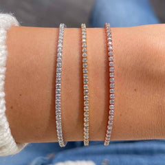 Classic Thin Tennis Bracelet (Silver)