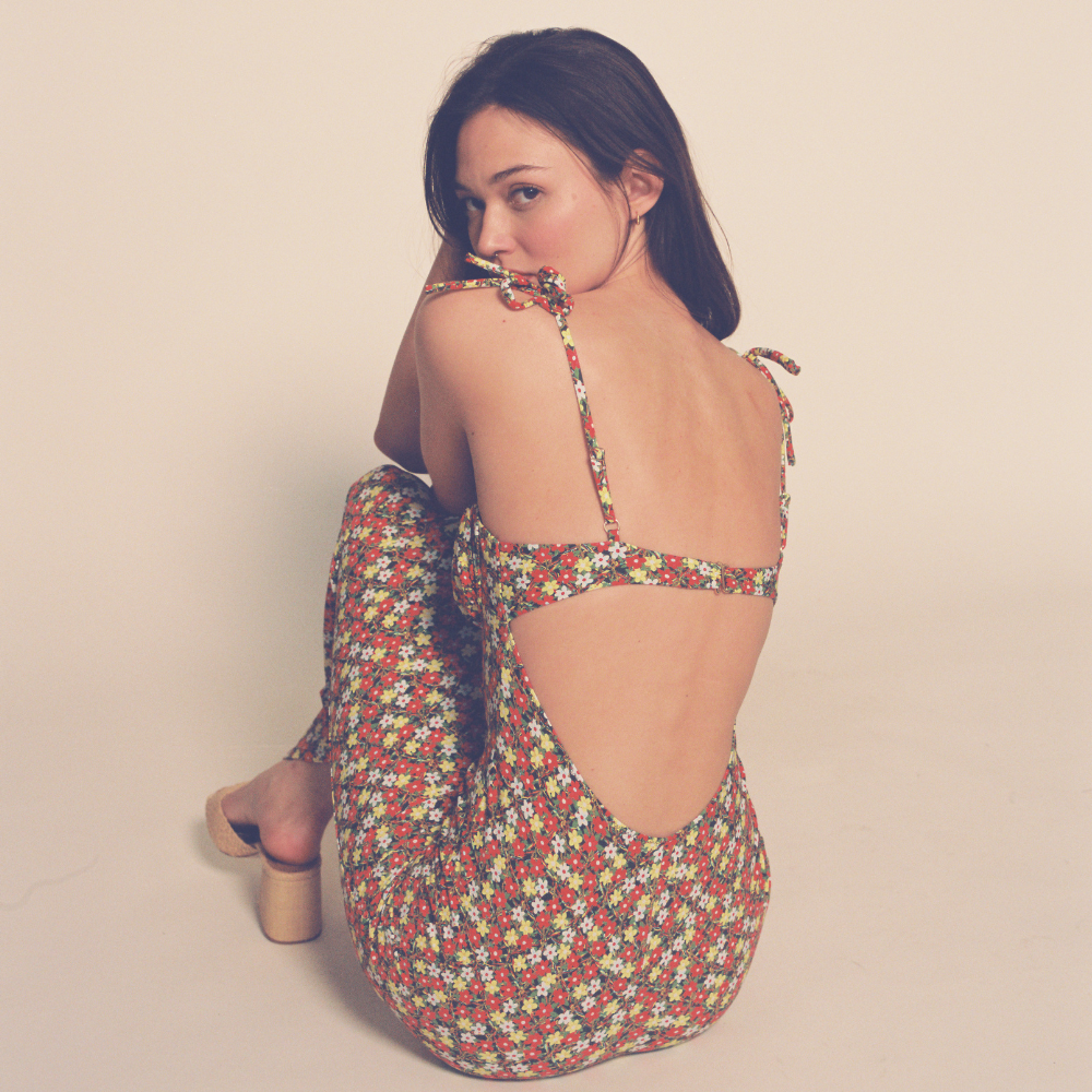 Sienna Floral Petal Long Slip Dress